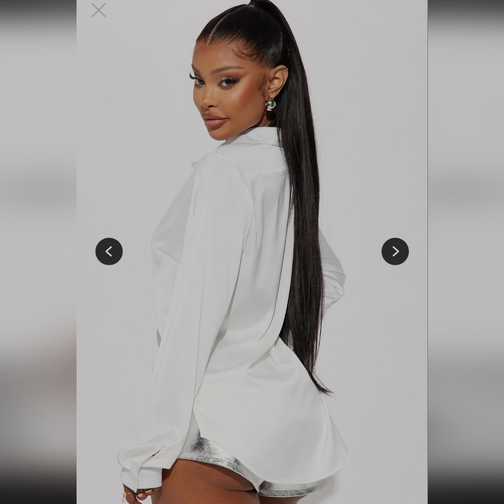 Fashion Nova Smooth Talkin Button Down Top - Picture 5 of 5